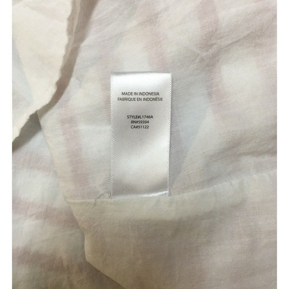 Beach Lunch Lounge Dress Womens L Linen Sleeveless Striped V Neck Beachy Pink - Picture 8 of 12